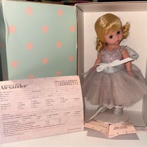 Madame Alexander 2001 Silver Sparkle Ballerina #0044017 InBox with Papers